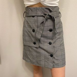 Zara Plaid Button up skirt